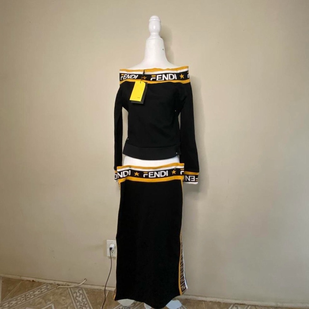 Fendi x FILA Black & Yellow set